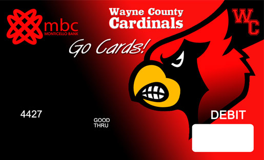 Wayne County Cardinals debit card