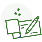 Pen and checkbook icon