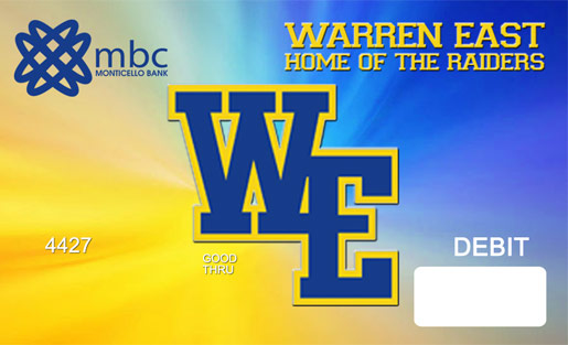 Warren East Raiders debit card
