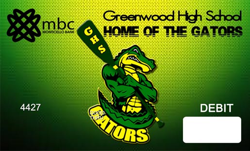 Greenwood High Gators debit card