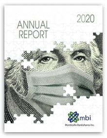 2020 Annual Report Cover. George Washington's dollar bill image wearing a mask.
