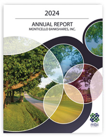 2024 monticello bankshares, inc. annual report cover, image of country road